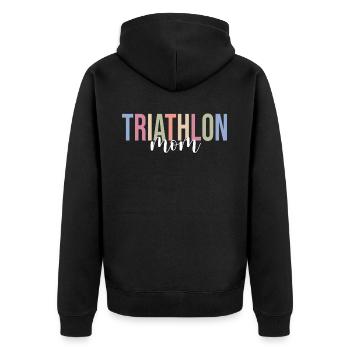 Triathlète Natation Cyclisme Course à pied - Veste à capuche bio Premium Unisexe - noir - Dos - Nico (187cm)