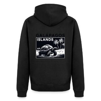 Galapagos Islands Riesenschildkröte - Unisex Premium Bio Zip Hoodie - Schwarz - Hinten - Nico (187cm)
