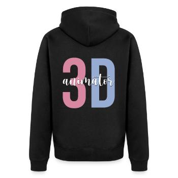 Animation Graphic Designer - Unisex Premium Organic Zip Hoodie - black - Back - Nico (187cm)