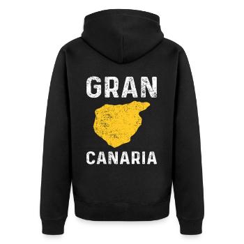 Gran Canaria Vacation Palm Trees Paradise - Unisex Premium Organic Zip Hoodie - black - Back - Nico (187cm)