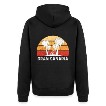 Gran Canaria Paradise Palm Trees Sunny Getaway - Unisex Premium Organic Zip Hoodie - black - Back - Nico (187cm)
