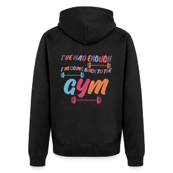Bodybuilder Motivation Gym Bodybuilding - Unisex Premium Organic Zip Hoodie - black - Back - Nico (187cm)