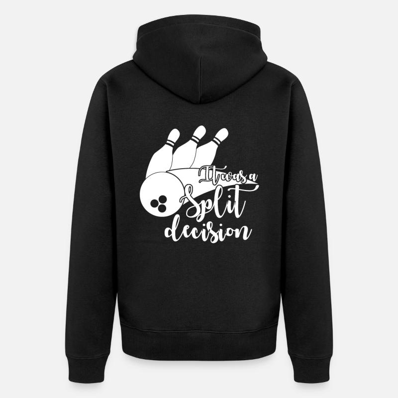 Bowler Bowling Split Bowling Ball - Unisex Premium Bio Zip Hoodie - Schwarz