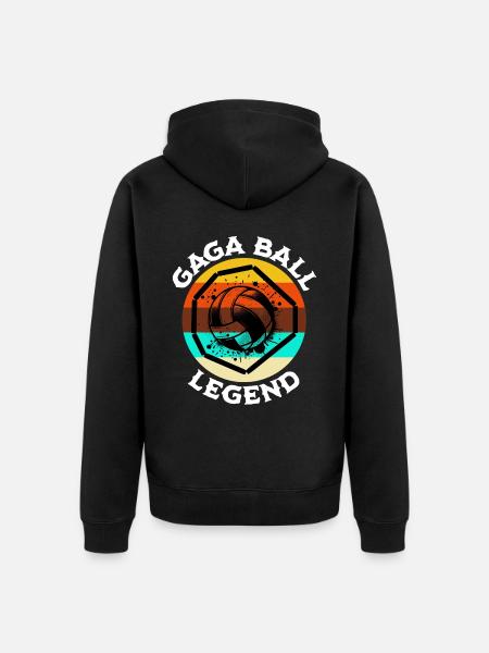 Gaga Ball Legend - Unisex Premium Organic Zip Hoodie - black