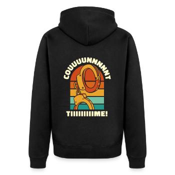 Garde de prison Retro Count Time - Veste à capuche bio Premium Unisexe - noir - Dos - Nico (187cm)