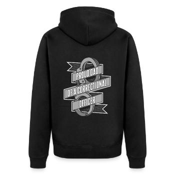 Fier papa d’un agent correctionnel des services correctionnels - Veste à capuche bio Premium Unisexe - noir - Dos - Nico (187cm)