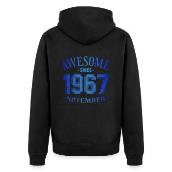 Novembre 1967 - Anniversaire en novembre Génial - Veste à capuche bio Premium Unisexe - noir - Dos - Nico (187cm)