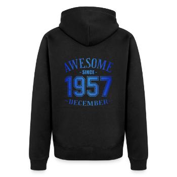 Décembre 1957 - Anniversaire en décembre Génial - Veste à capuche bio Premium Unisexe - noir - Dos - Nico (187cm)