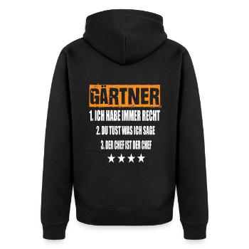 Jardinier - Veste à capuche bio Premium Unisexe - noir - Dos - Nico (187cm)