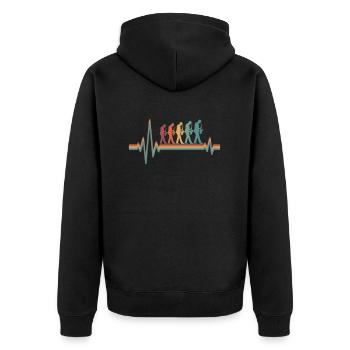 Musique Jazz Ekg Battement de cœur - Veste à capuche bio Premium Unisexe - noir - Dos - Nico (187cm)
