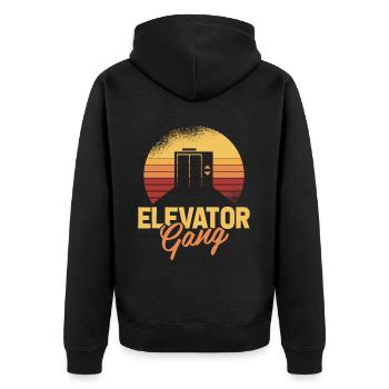 Elevator Elevator - Unisex Premium Organic Zip Hoodie - black - Back - Nico (187cm)
