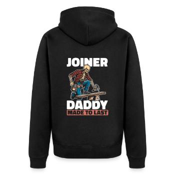 Tischler Schreiner Skelett Fathers Day Dad - Unisex Premium Bio Zip Hoodie - Schwarz - Hinten - Nico (187cm)