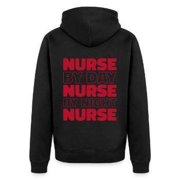 Infirmier - Veste à capuche bio Premium Unisexe - noir - Dos - Nico (187cm)