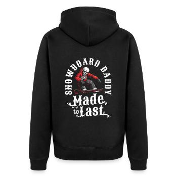 Snowboard Snowboarder Skelett Fathers Day Dad - Unisex Premium Bio Zip Hoodie - Schwarz - Hinten - Nico (187cm)