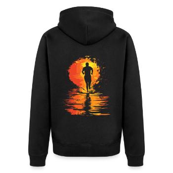Conception de course pour les coureurs au marathon - Veste à capuche bio Premium Unisexe - noir - Dos - Nico (187cm)
