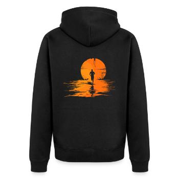 Conception de course pour les coureurs au marathon - Veste à capuche bio Premium Unisexe - noir - Dos - Nico (187cm)