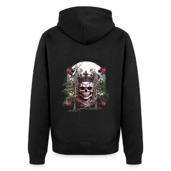 Halloween Skull King Fairy Tale Horror Skull - Unisex Premium Organic Zip Hoodie - black - Back - Nico (187cm)