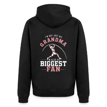 Stabhochspringer-Geschenk - Unisex Premium Bio Zip Hoodie - Schwarz - Hinten - Nico (187cm)