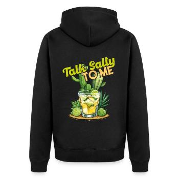 Lustiger Tequila Spruch Cinco De Mayo Design - Unisex Premium Bio Zip Hoodie - Schwarz - Hinten - Nico (187cm)