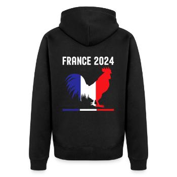 j'peux pas j'ai jeux tour eiffel France - Veste à capuche bio Premium Unisexe - noir - Dos - Nico (187cm)