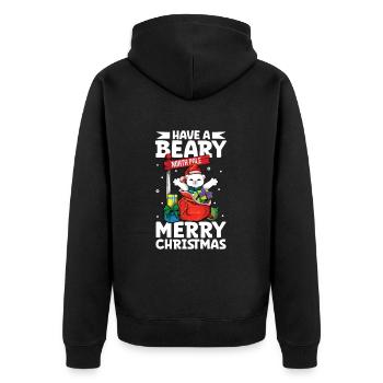 Passez un joyeux Noël avec un ours - Ours de Noël - Veste à capuche bio Premium Unisexe - noir - Dos - Nico (187cm)