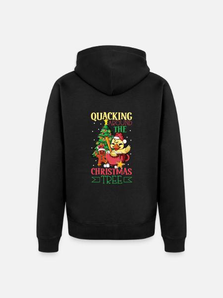 Christmas Duck - Unisex Premium Organic Zip Hoodie - black