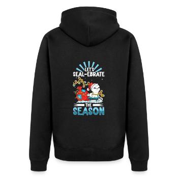 Scelle-ci - Timbre de Noël - Veste à capuche bio Premium Unisexe - noir - Dos - Nico (187cm)