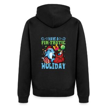 Passez des vacances inoubliables - Christmas Dolphin - Veste à capuche bio Premium Unisexe - noir - Dos - Nico (187cm)