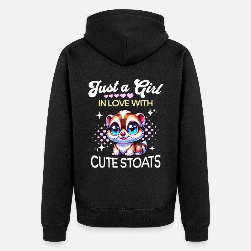 Fille d’hermine - Veste à capuche bio Premium Unisexe - noir