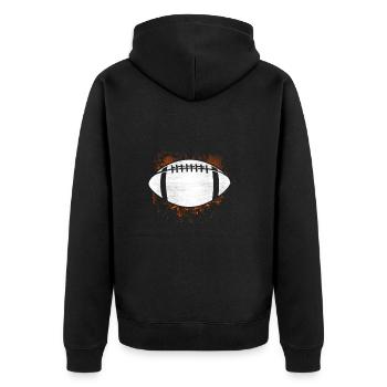 American Football Gift Kids Football Player - Unisex Premium Organic Zip Hoodie - black - Back - Nico (187cm)
