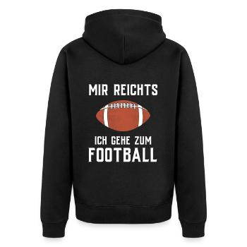 American Football Gift Kids Football Player - Unisex Premium Organic Zip Hoodie - black - Back - Nico (187cm)