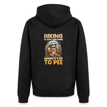 Camping drôle Randonnée Marche Là où c’est bien de pe - Veste à capuche bio Premium Unisexe - noir - Dos - Nico (187cm)