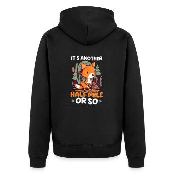 Lustiges Camping Eine weitere halbe Meile oder so - Unisex Premium Bio Zip Hoodie - Schwarz - Hinten - Nico (187cm)