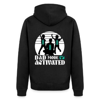 Papa-Modus aktiviert - Unisex Premium Bio Zip Hoodie - Schwarz - Hinten - Nico (187cm)