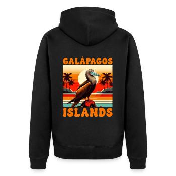 Galapagos Islands - Unisex Premium Organic Zip Hoodie - black - Back - Nico (187cm)