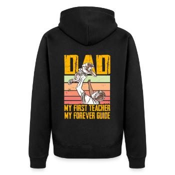 Dad my first Teacher my forever Guide - Unisex Premium Organic Zip Hoodie - black - Back - Nico (187cm)