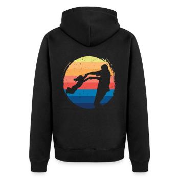 Vintage Dad Daughter - Unisex Premium Organic Zip Hoodie - black - Back - Nico (187cm)