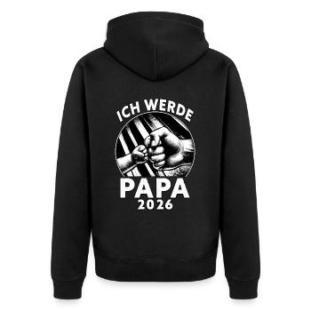 Je serai papa en 2026 - Veste à capuche bio Premium Unisexe - noir - Dos - Nico (187cm)