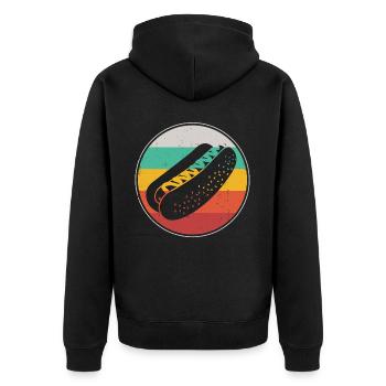 Hot Dog Adulte Vintage Rétro - Veste à capuche bio Premium Unisexe - noir - Dos - Nico (187cm)