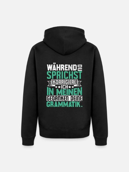 Funny sayings - Unisex Premium Organic Zip Hoodie - black