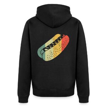 Hot Dog Adulte Vintage Rétro - Veste à capuche bio Premium Unisexe - noir - Dos - Nico (187cm)