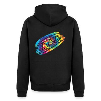 Hot Dog Adulte Tie Dye Années 90 Rétro - Veste à capuche bio Premium Unisexe - noir - Dos - Nico (187cm)