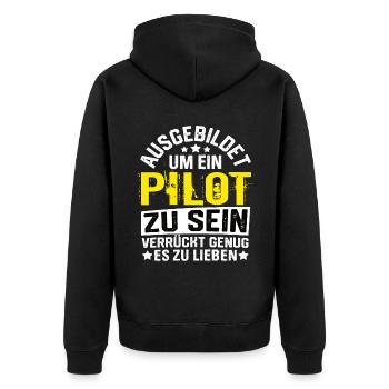 Pilot Airplane Pilots Flying Aviator Flying - Unisex Premium Organic Zip Hoodie - black - Back - Nico (187cm)