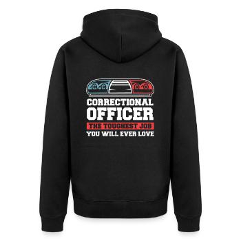 Der härteste Job, den Sie jemals lieben werden Korrekturen - Unisex Premium Bio Zip Hoodie - Schwarz - Hinten - Nico (187cm)