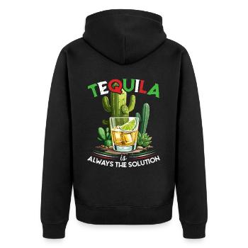 Funny Tequila Saying Cinco De Mayo Design - Unisex Premium Organic Zip Hoodie - black - Back - Nico (187cm)