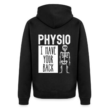 Physiotherapist Physiotherapy Physio - Unisex Premium Organic Zip Hoodie - black - Back - Nico (187cm)
