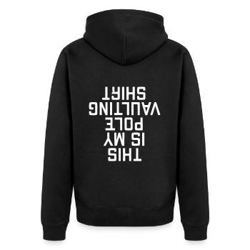 Stabhochspringer-Geschenk - Unisex Premium Bio Zip Hoodie - Schwarz - Hinten - Nico (187cm)