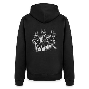 Doberman Pinscher Doberman Lover Propriétaire de chien - Veste à capuche bio Premium Unisexe - noir - Dos - Nico (187cm)
