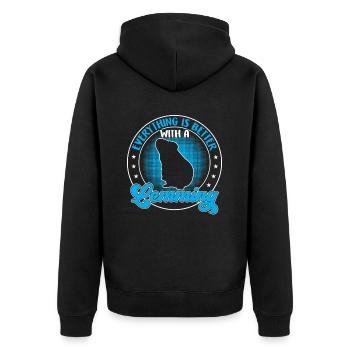 Lemming Vole Everything Better with Lemming - Unisex Premium Organic Zip Hoodie - black - Back - Nico (187cm)