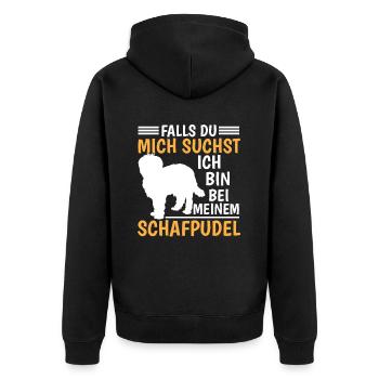 I'm with my Sheep Poodle Old German Herding Dog - Unisex Premium Organic Zip Hoodie - black - Back - Nico (187cm)